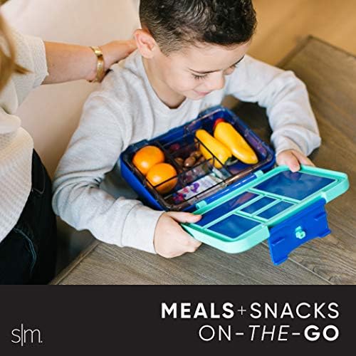 קופסת אוכל בנטו מודרנית פשוטה לילדים מבוגרים | מיכל ארוחת צהריים אטום דליפה ללא BPA לבנות, בנים, פעוטות עם